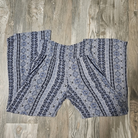 Anthropologie three Dots wide leg elastic waist pants with pockets size medium - Picture 1 of 8